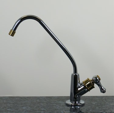 DLR-150 Designer Long Reach Chrome with Brass Accents faucet