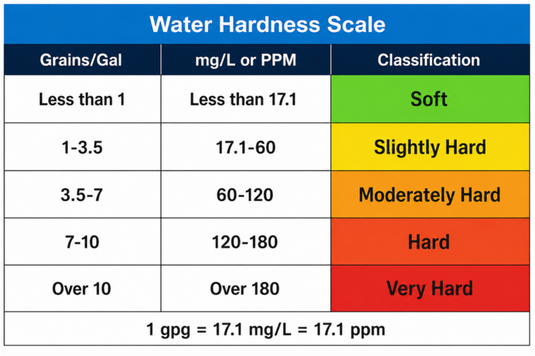 Water hardness scale